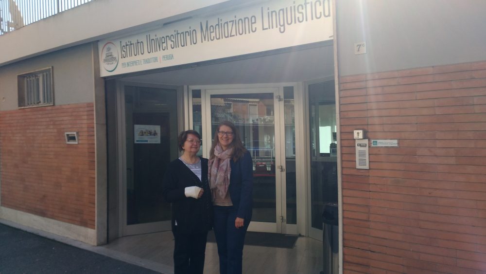 Associate Professor Oksana Dubnyakova lecturing in Italy